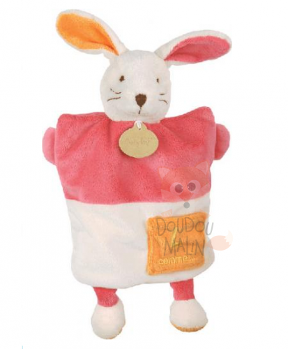  marionnette alphabet l comme lapin rose blanc orange 